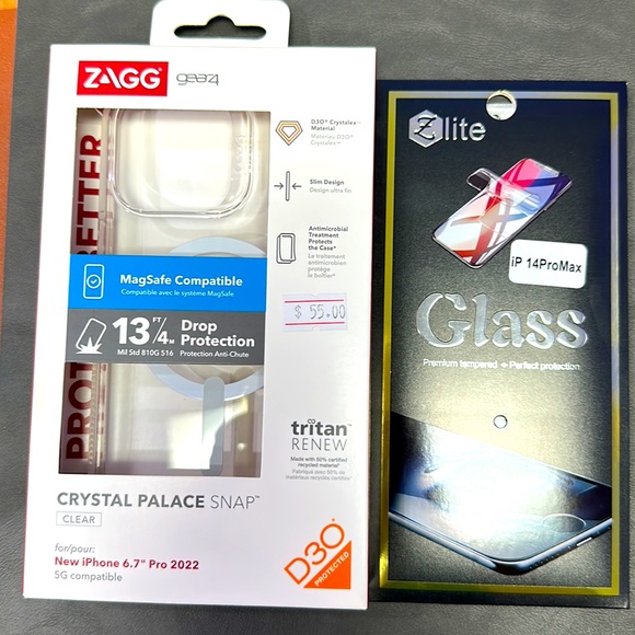 New Zagg Gear4 iPhone 14 Pro Max Case Magsafe Crystal Clear 13ft Drop Protection - Picture 1 of 5